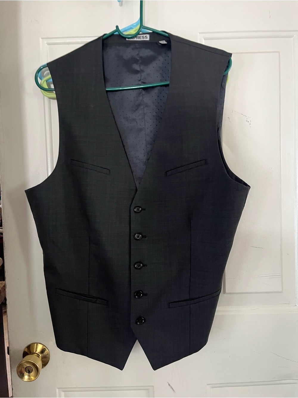 Express Men's Dark Charcoal Tailored Dress Vest and pants
